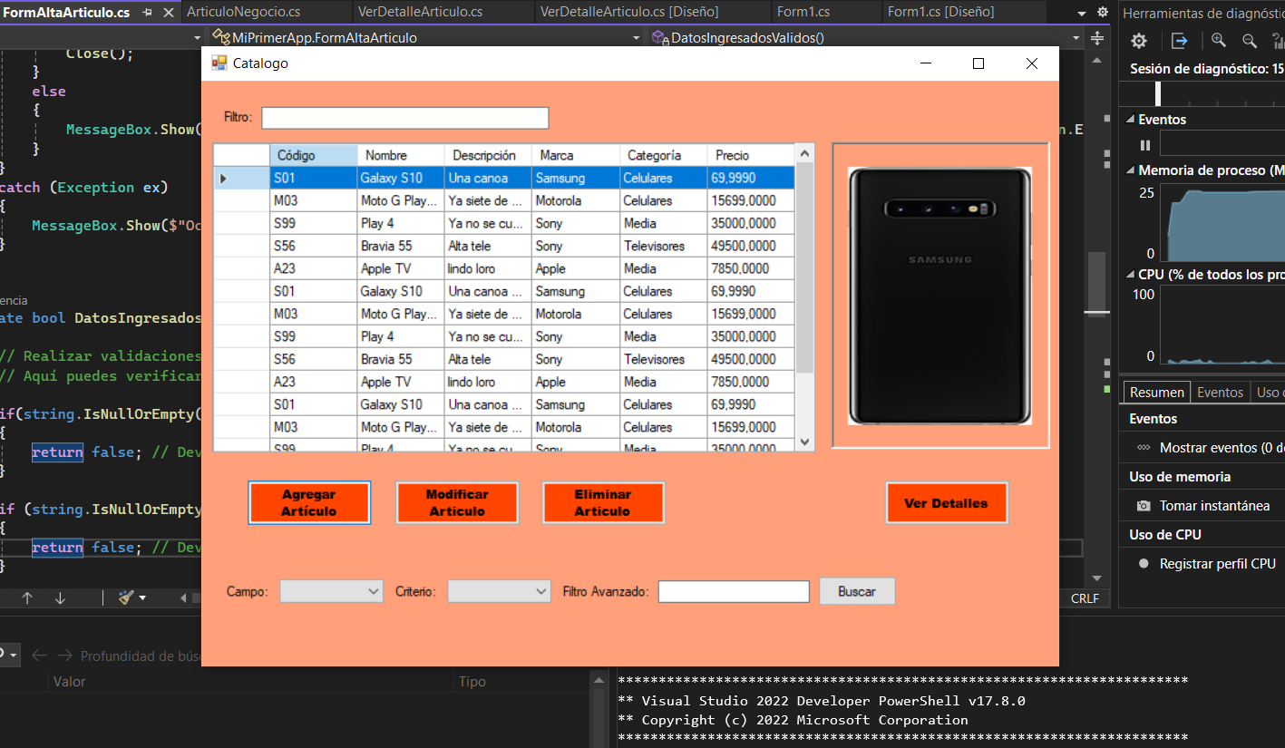 Captura del Ecommerce de escritorio
