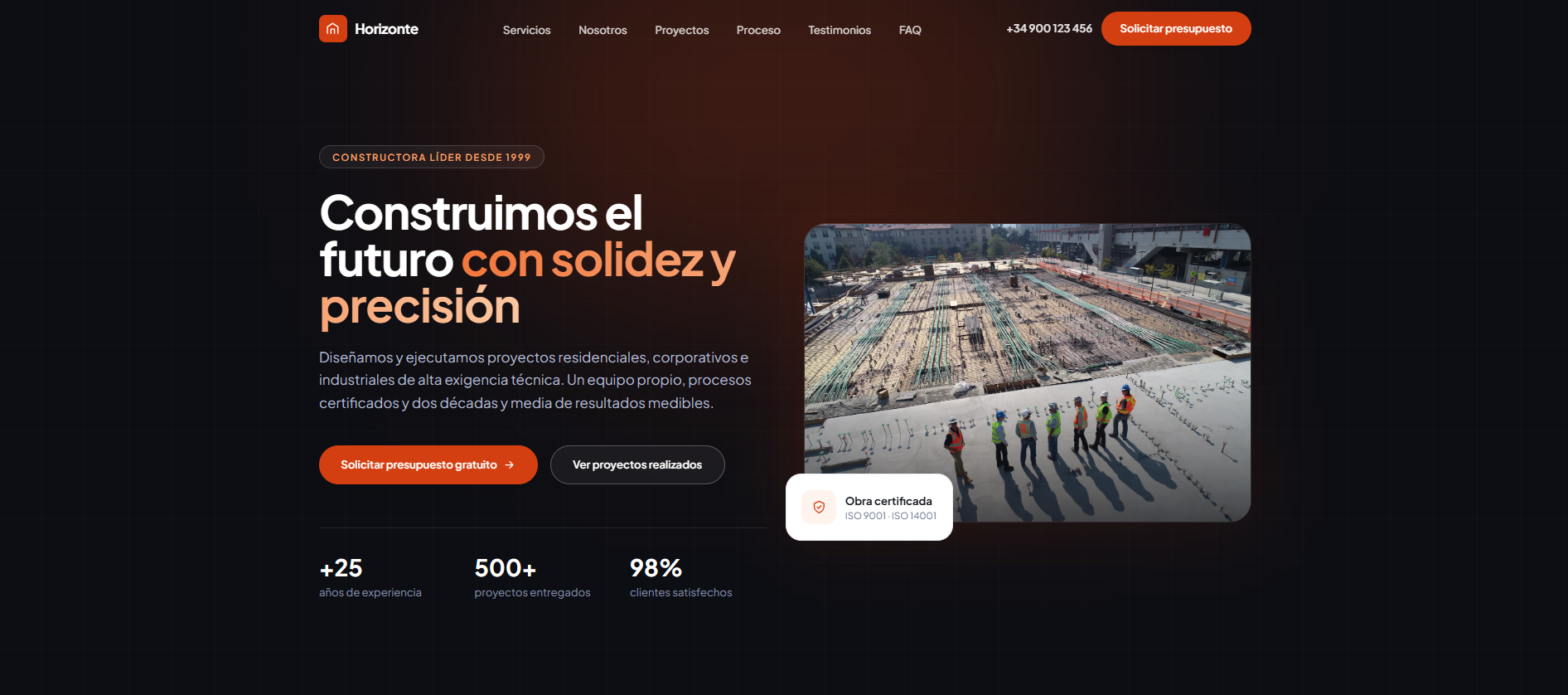 Captura del proyecto Landing corporativa